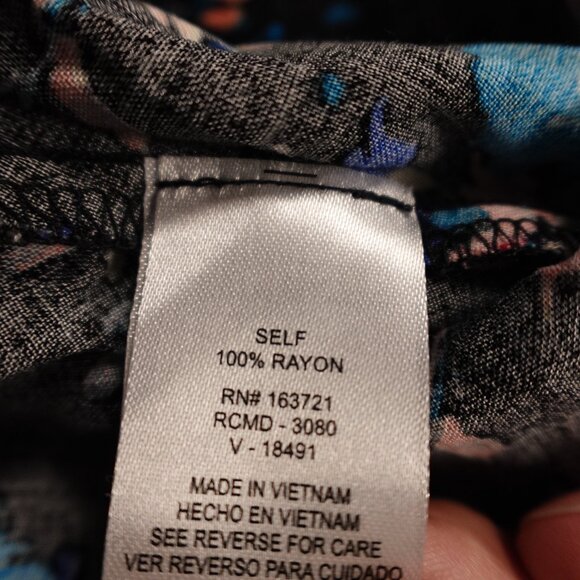 Bebop Women’s Floral Print Romper XS Black Blue Pink Rayon - Picture 12 of 12